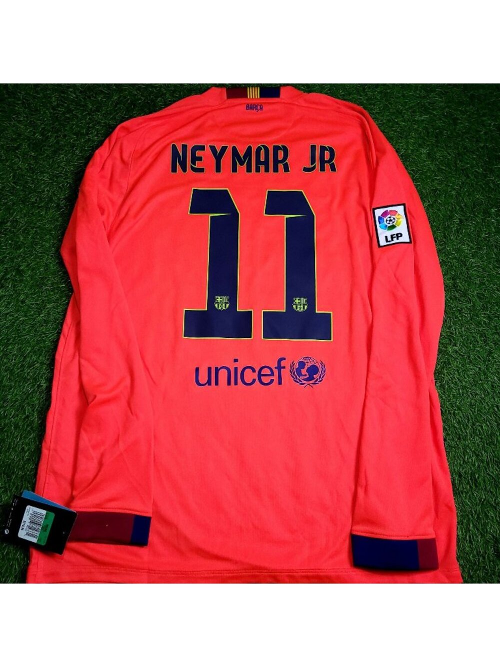 Neymar Barcelona 2014 2015 TREBLE Away Soccer Jersey BNWT XL SKU# 618738-672